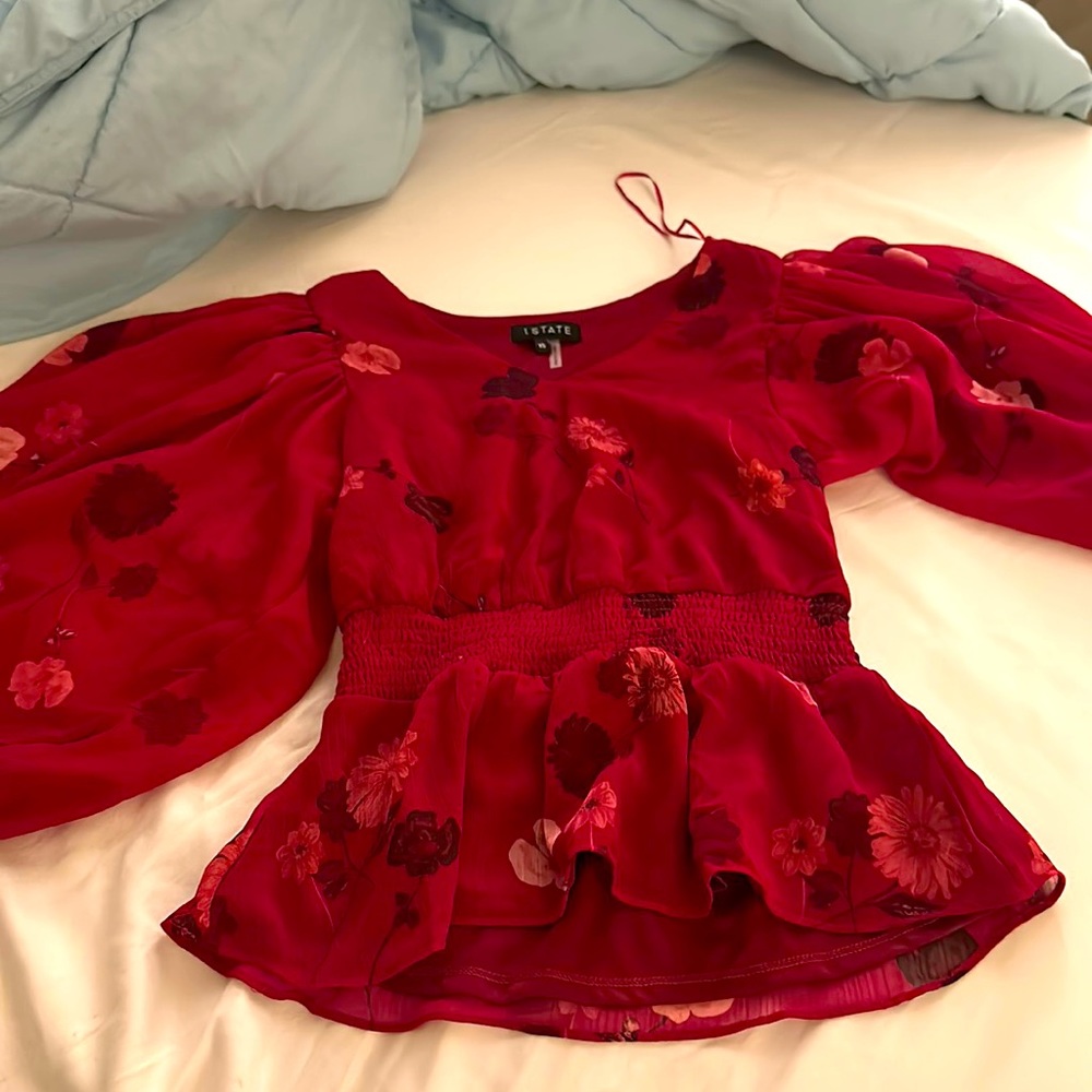 1 state rose pink blouse for work.